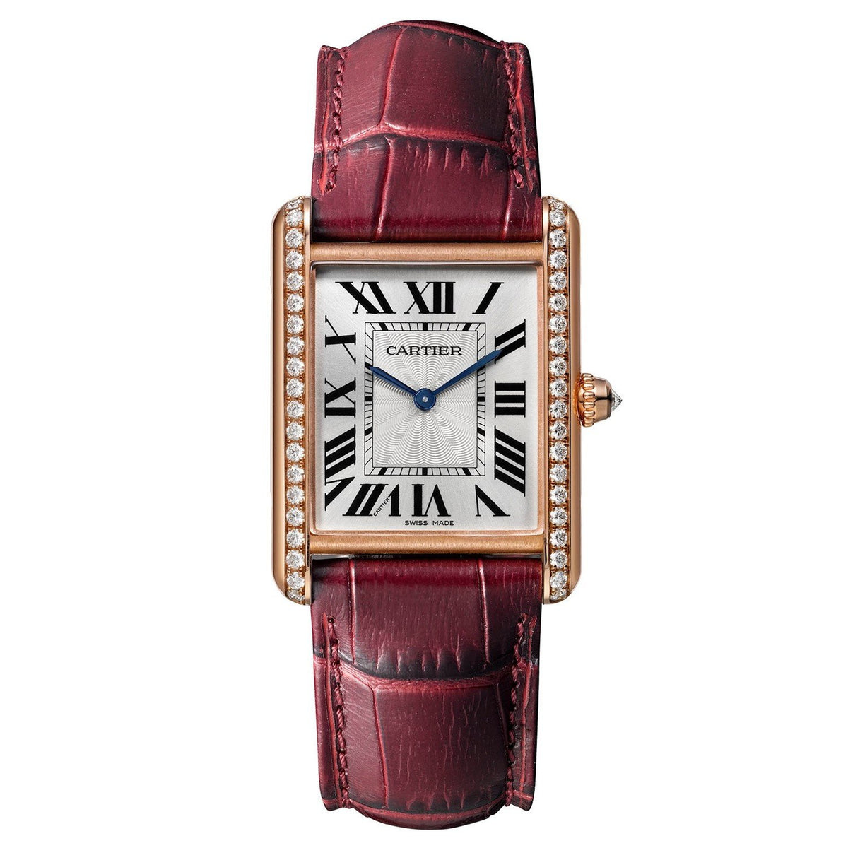 Cartier Women's WJTA0014 Tank Burgundy Leather Watch