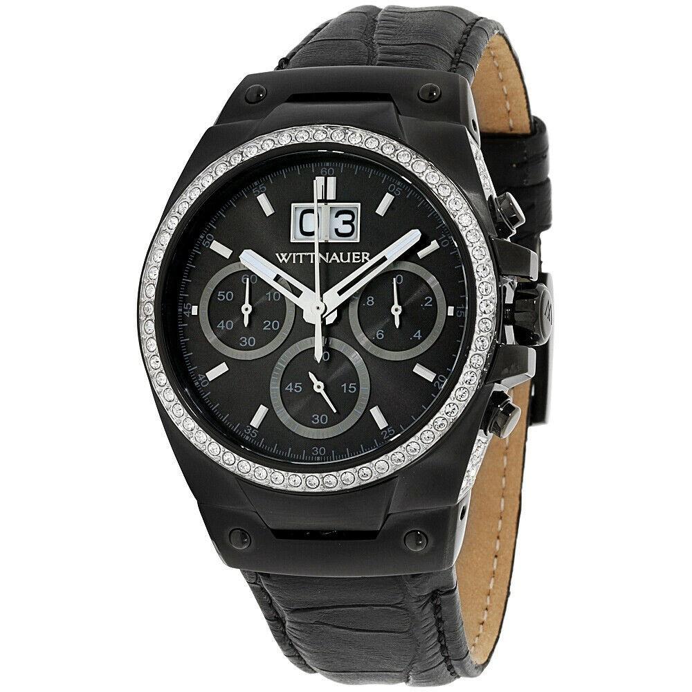 Wittnauer Men&#39;s WN1012 Brody Chronograph Black Leather Watch
