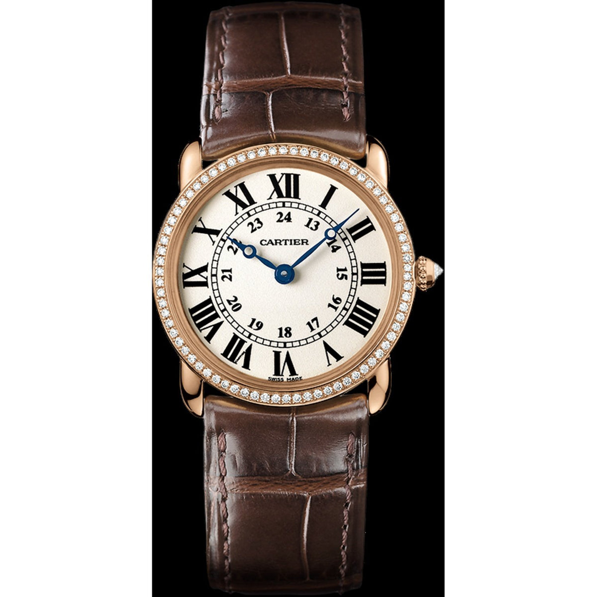 Cartier Women&#39;s WR000351 Ronde Louis Brown Leather Watch