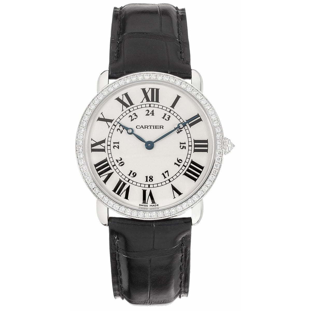 Cartier Women's WR000551 Ronde Louis Black Leather Watch