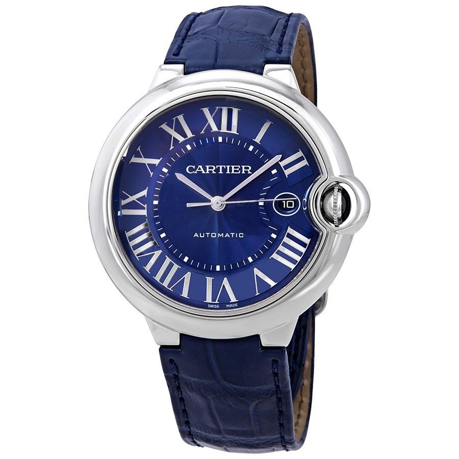 Cartier Men's WSBB0025 Ballon Bleu Blue Leather Watch