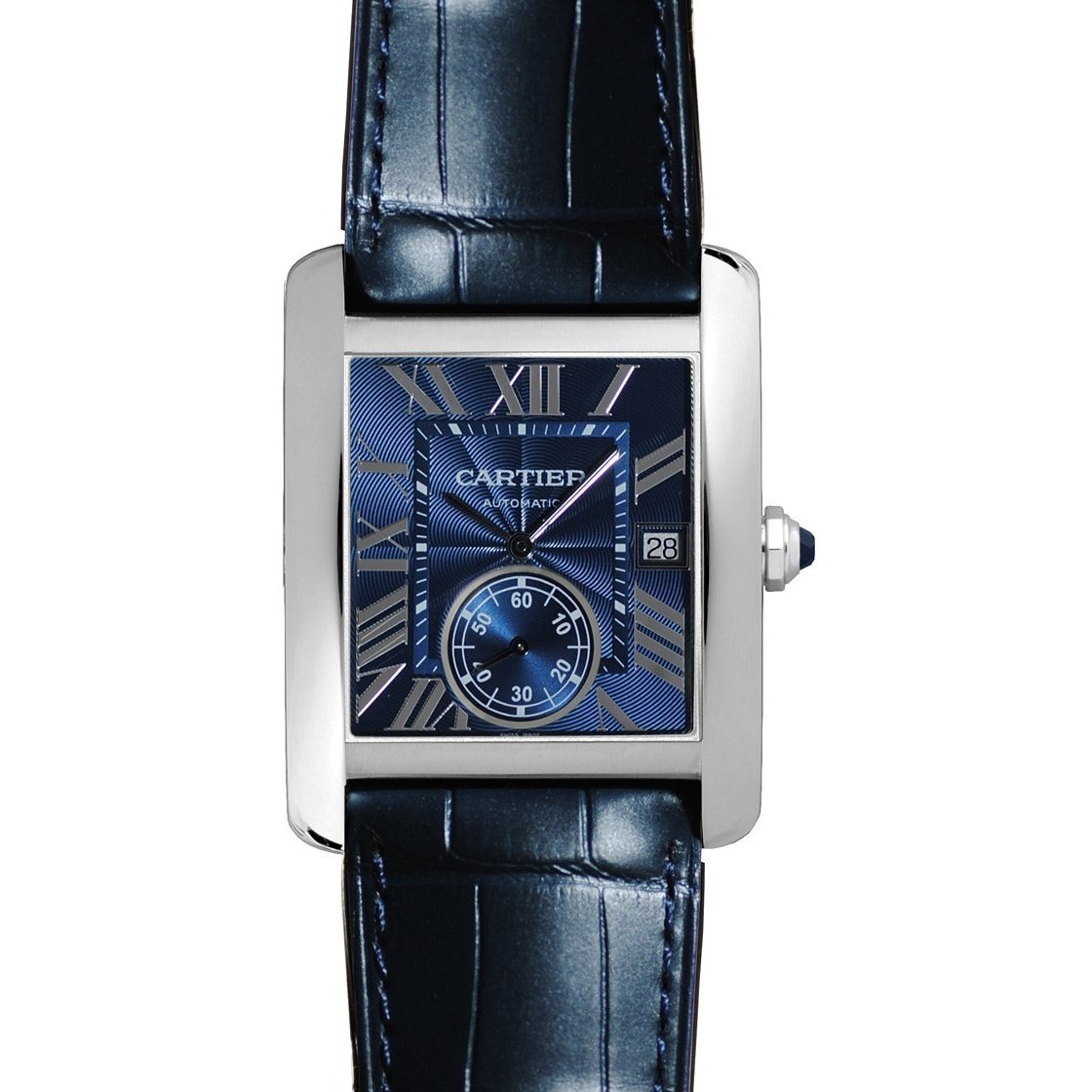 Cartier Men&#39;s WSTA0010 Tank Blue Leather Watch