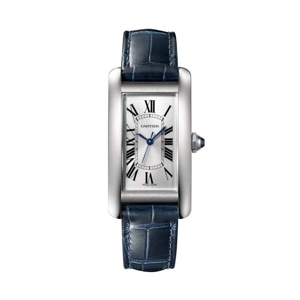 Cartier Women&#39;s WSTA0017 Tank Blue Leather Watch