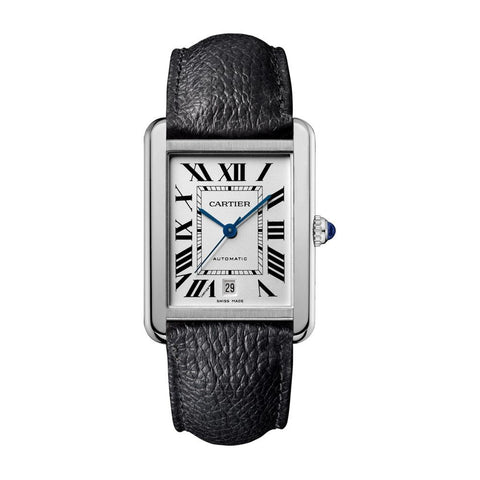 Cartier Men's WSTA0029 Tank Black Leather Watch