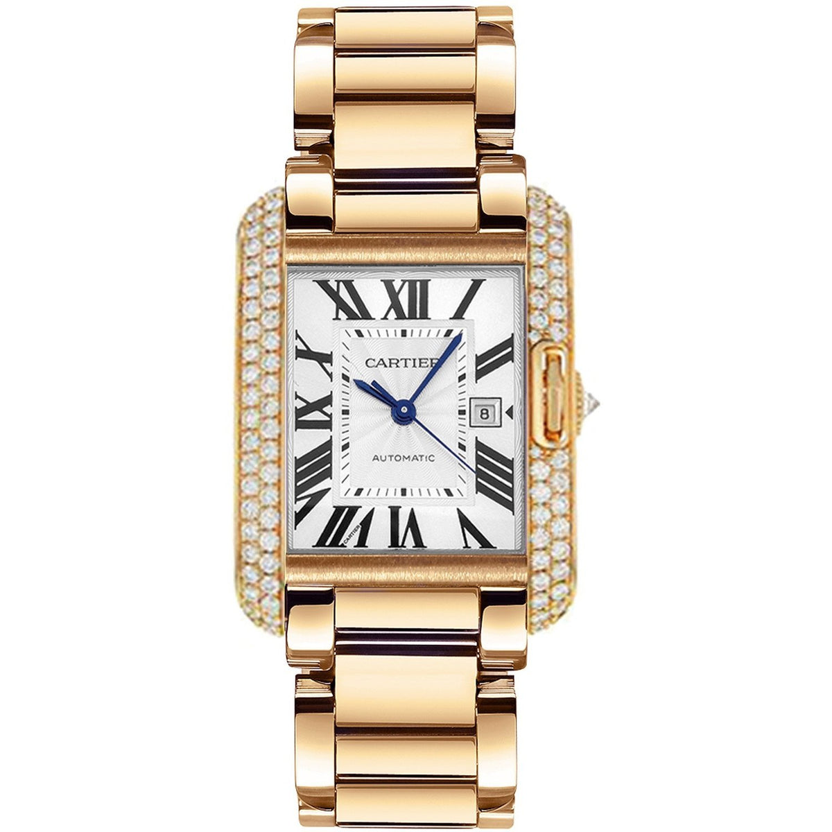 Cartier Men's WT100004 Tank Rose Gold-Tone Stainless Steel Watch