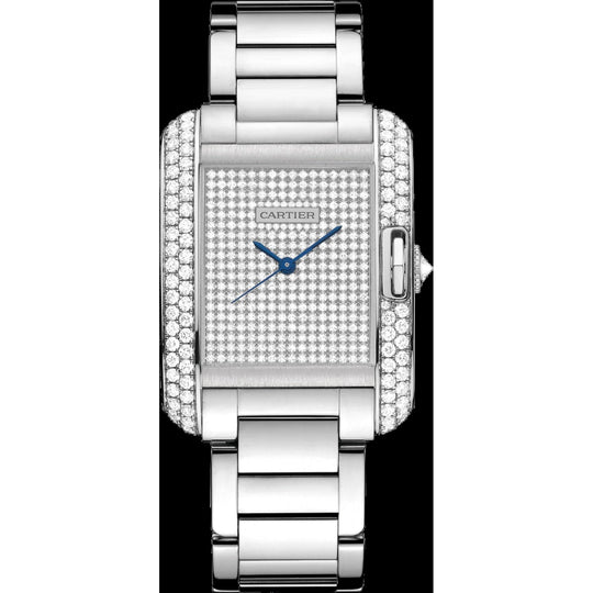 Cartier Unisex WT100011 Tank Diamond Stainless Steel Watch