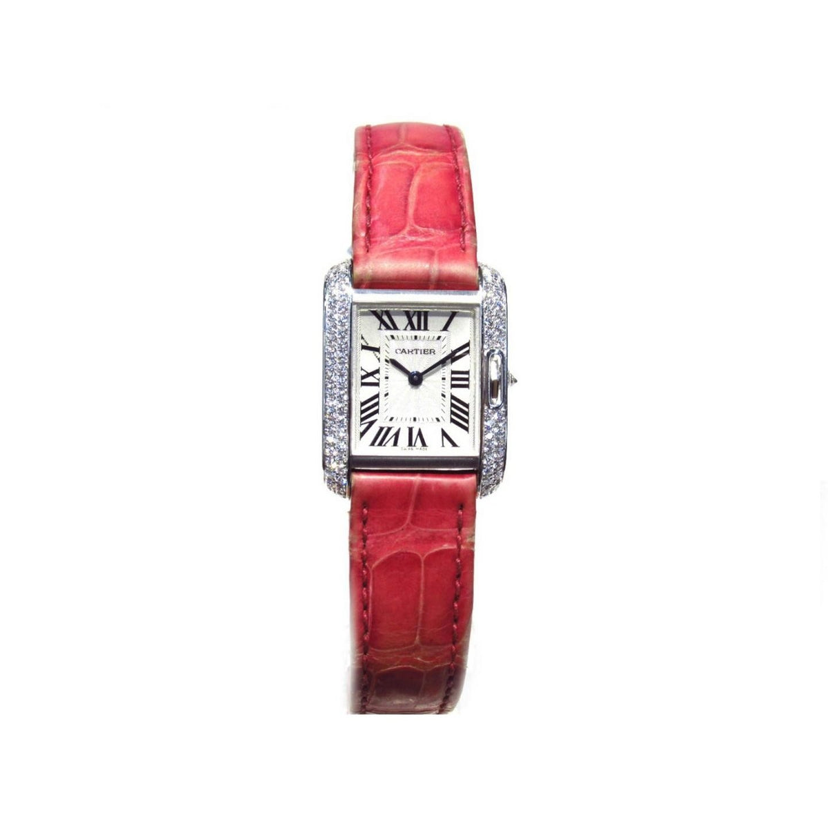 Cartier Women's WT100015 Tank Pink Leather Watch