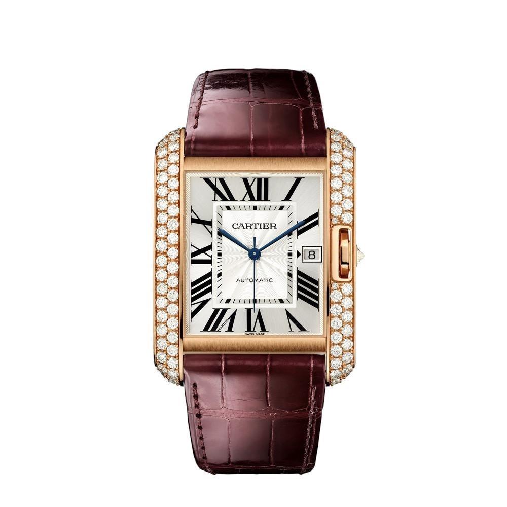 Cartier Unisex WT100021 Tank Anglaise Red Leather Watch