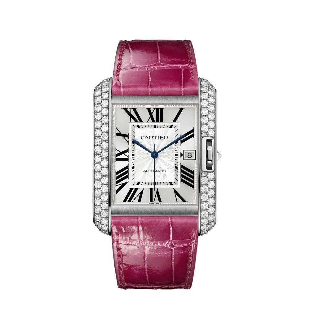 Cartier Unisex WT100023 Tank Anglaise Pink Leather Watch