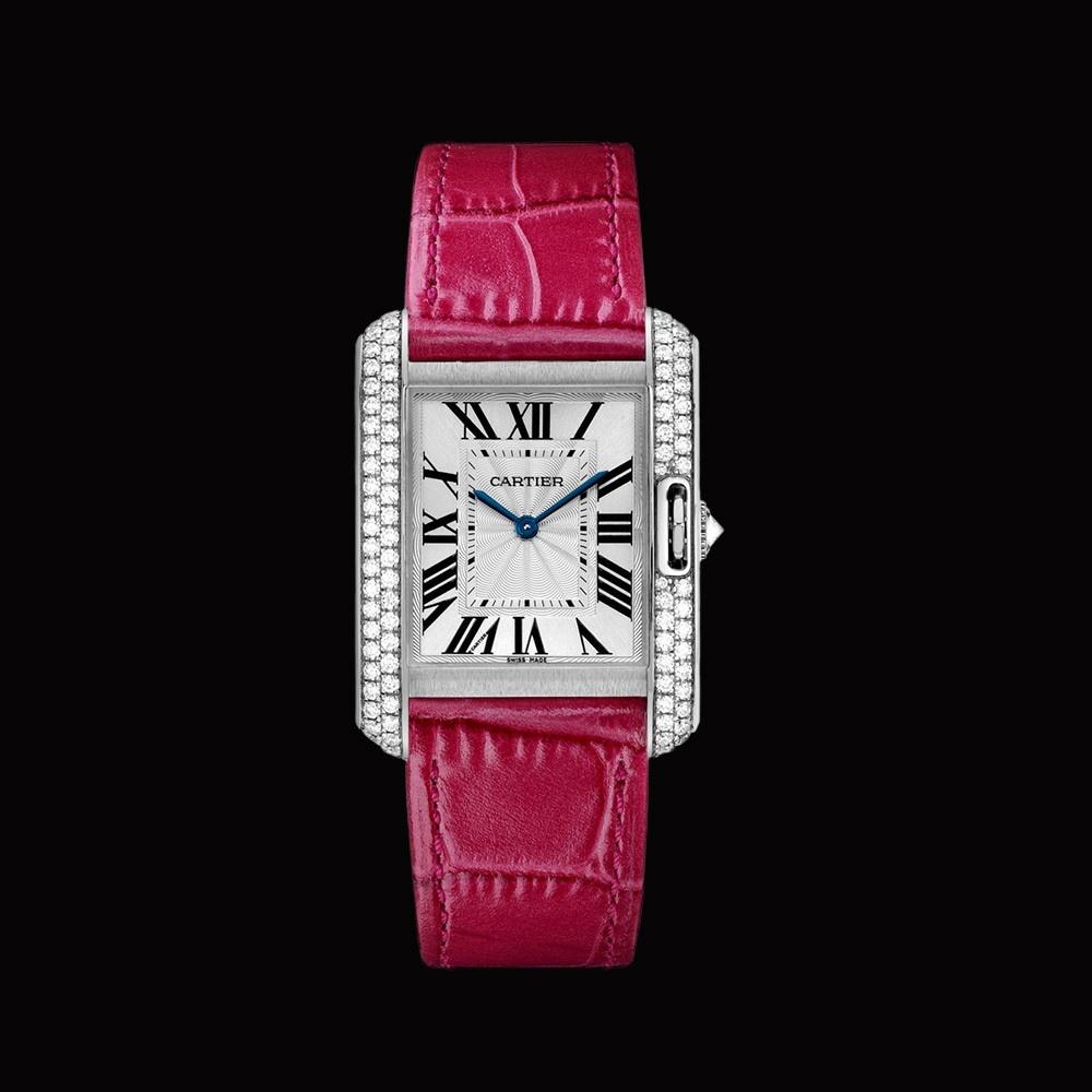 Cartier Women's WT100030 Tank Pink Leather Watch