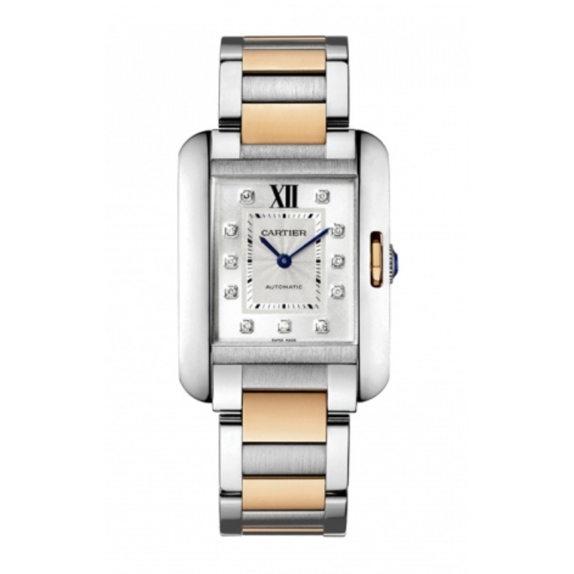 Cartier Women&#39;s WT100034 Tank Diamond Two-Tone Stainless Steel Watch