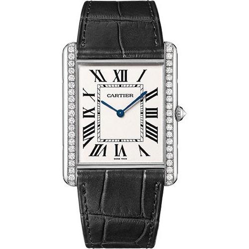 Cartier Men's WT200006 Tank Louis Black Leather Watch