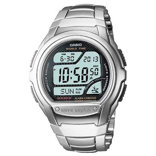 Casio Men&#39;s WV-58DA-1AV Waveceptor Atomic Sport Digital Stainless Steel Watch