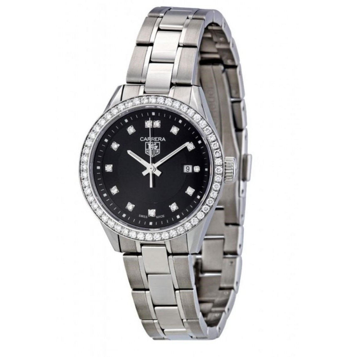 Tag Heuer Women&#39;s WV1412.BA0793 Carrera Diamond Stainless Steel Watch