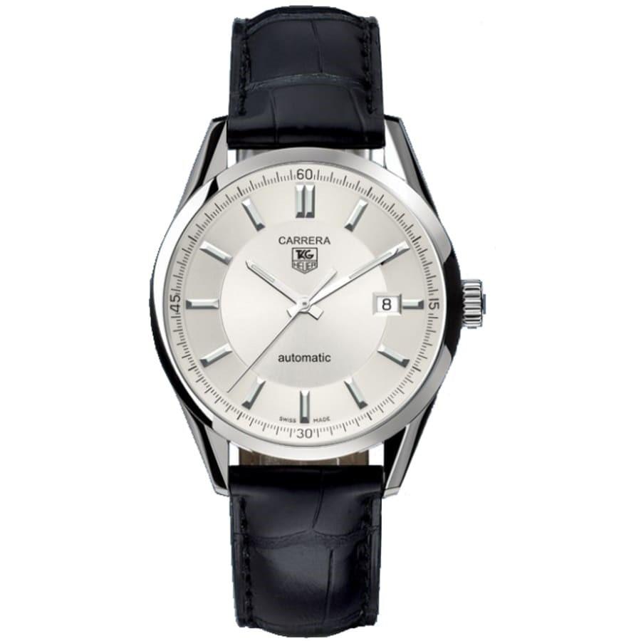 Tag Heuer Men's WV211A.FC6180 Carrera Black Leather Watch