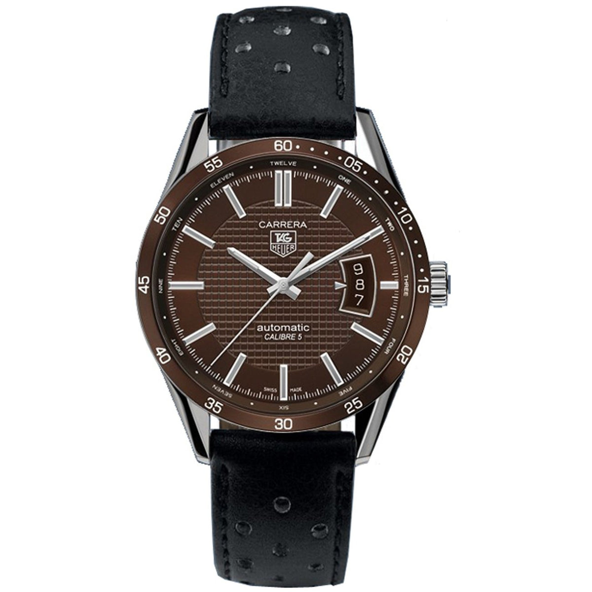 Tag Heuer Men's WV211N.FC6182 Carrera Black Leather Watch