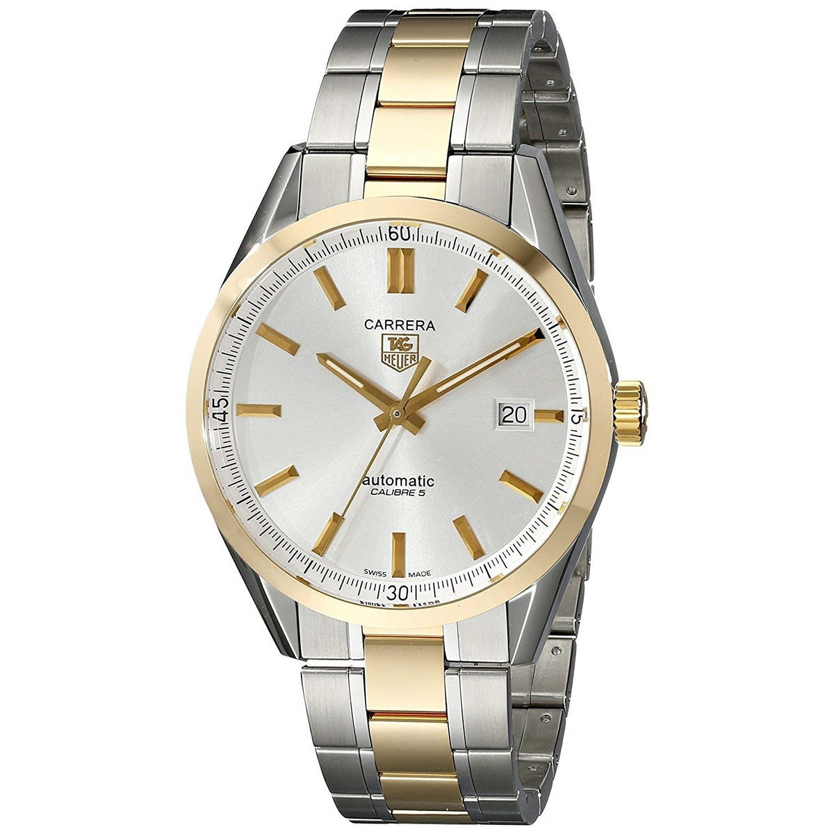 Tag Heuer Men&#39;s WV215D.BD0788 Carrera 18kt Yellow Gold Automatic Two-Tone Stainless Steel and Gold Watch