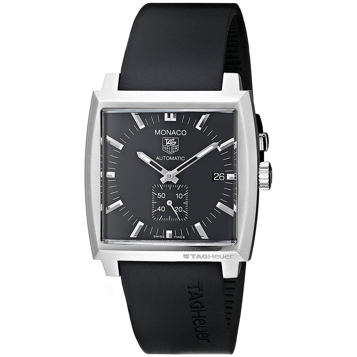 Tag Heuer Men&#39;s WW2110.FT6005 Monaco Automatic Black Rubber Watch