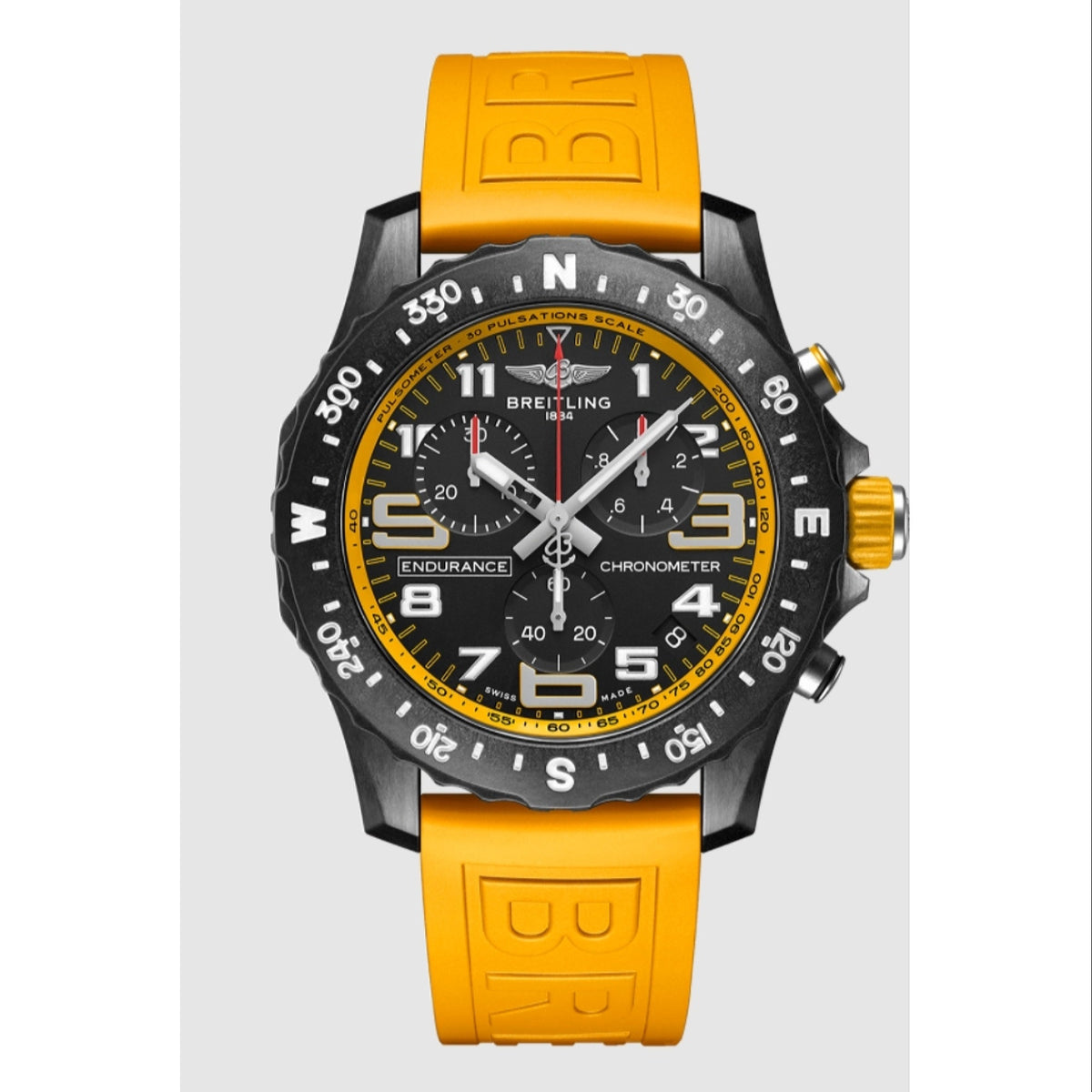 Breitling Men&#39;s X82310A41B1S1 Endurance Pro Chronograph Yellow Rubber Watch