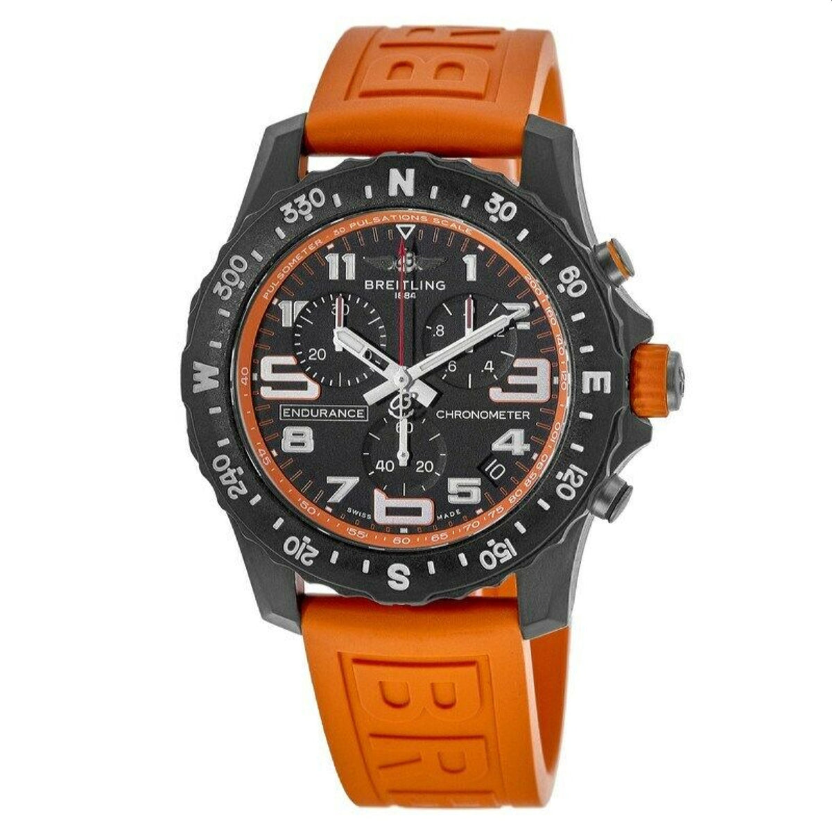 Breitling Men&#39;s X82310A51B1S1 Endurance Pro Chronograph Orange Rubber Watch