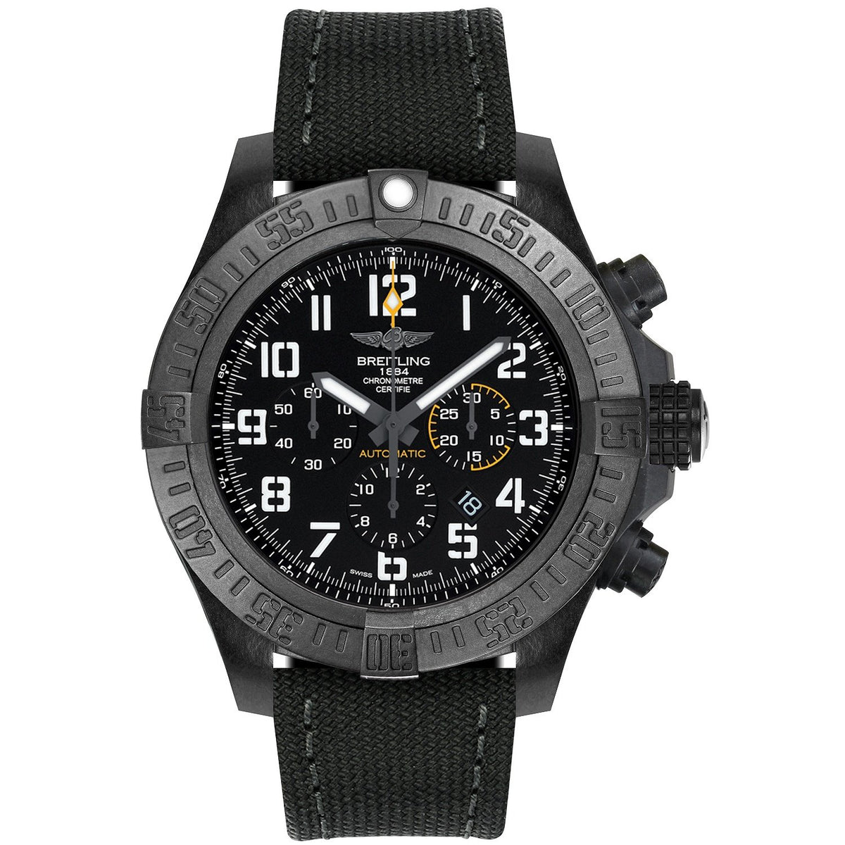 Breitling Men&#39;s XB0170E41B1W1 Avenger Hurricane Chronograph Black Fabric Watch
