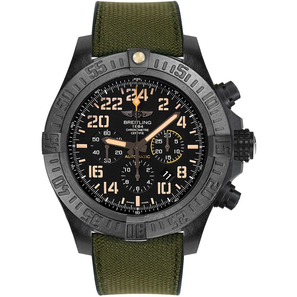 Breitling Men&#39;s XB12101A-BF46-283S Avenger Hurricane Chronograph Green Rubber Watch