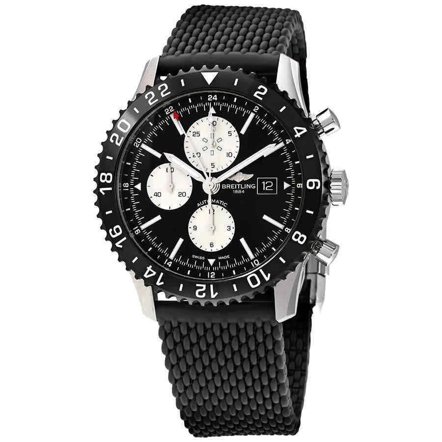 Breitling Men&#39;s Y2431012-BE10-256S Chronoliner Chronograph Black Rubber Watch