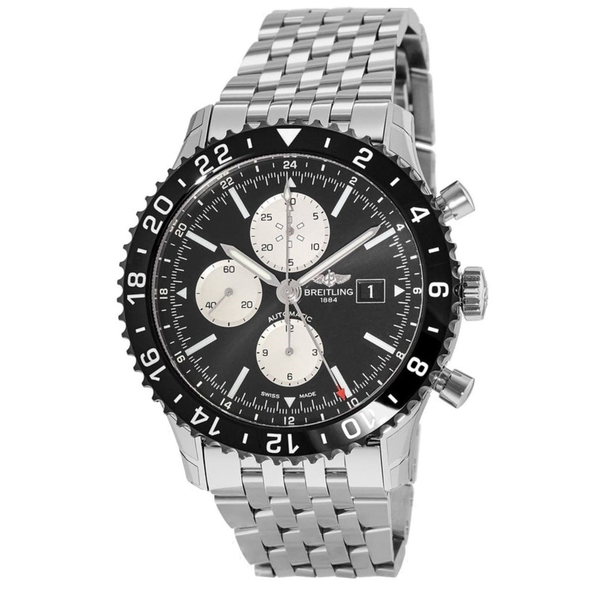 Breitling Men&#39;s Y2431012-BE10-453A Chronoliner Chronograph Stainless Steel Watch