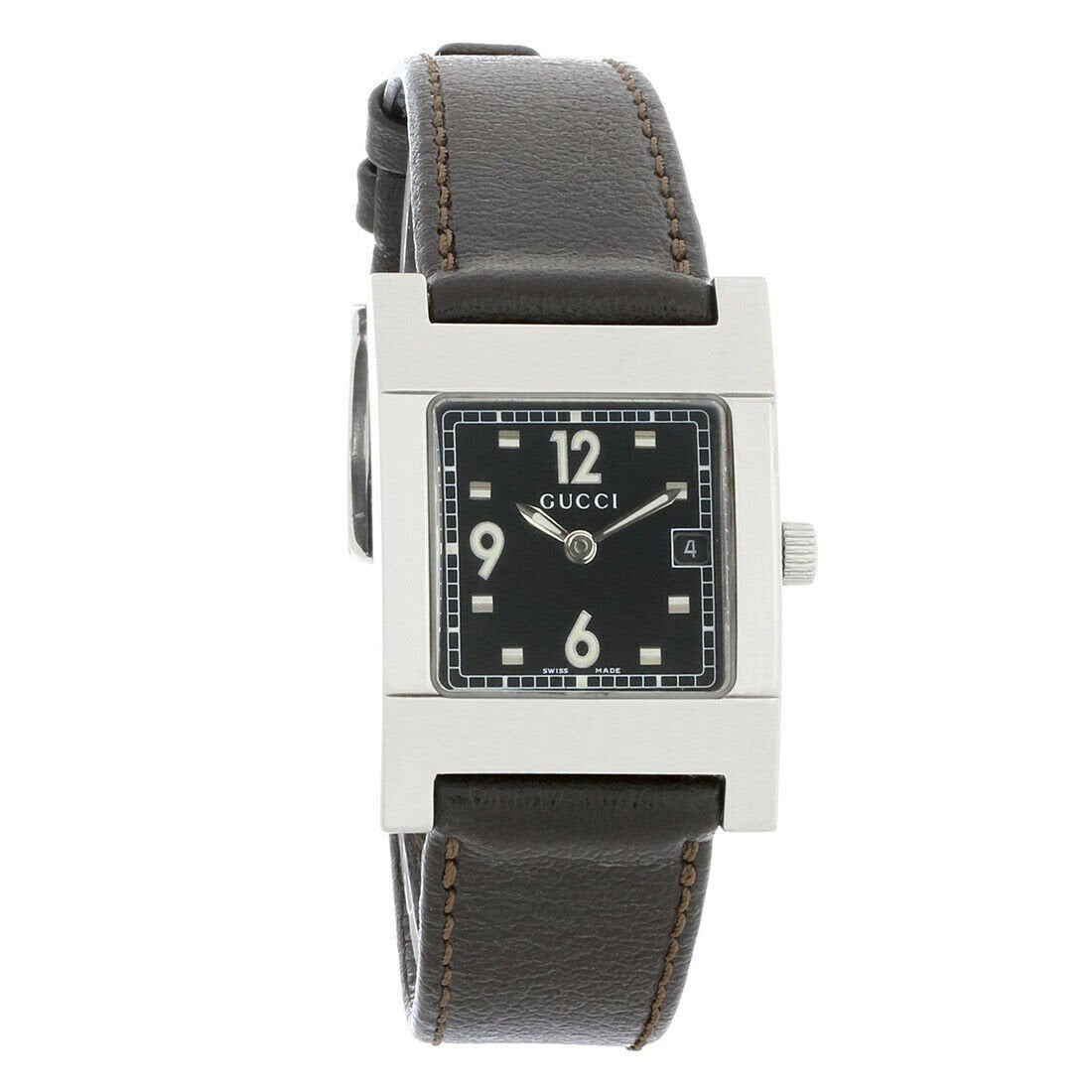 Gucci Women&#39;s YA077505 7700 Series Brown Leather Watch