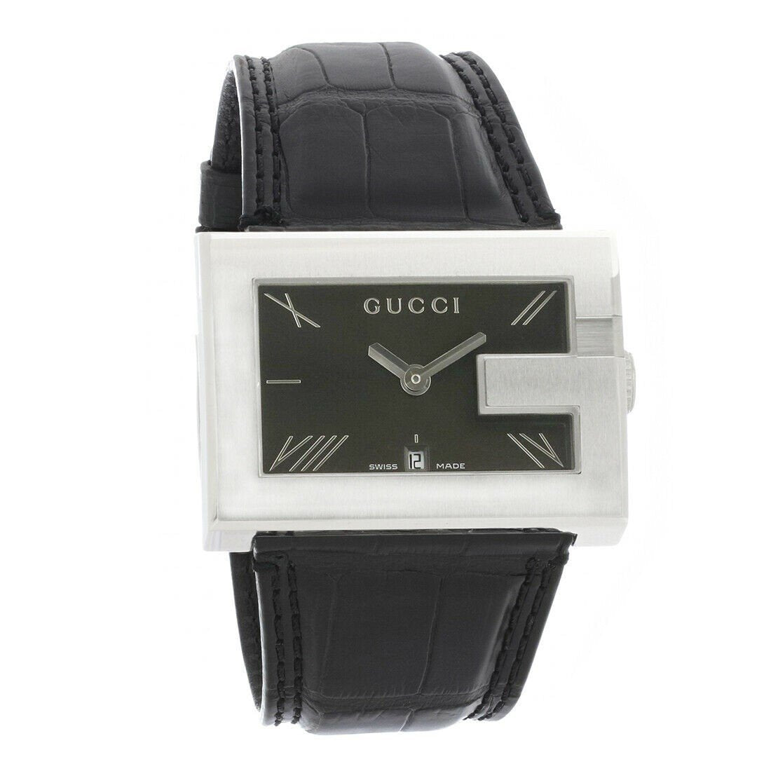 Gucci Women's YA100302 100 G Series Black Leather Watch
