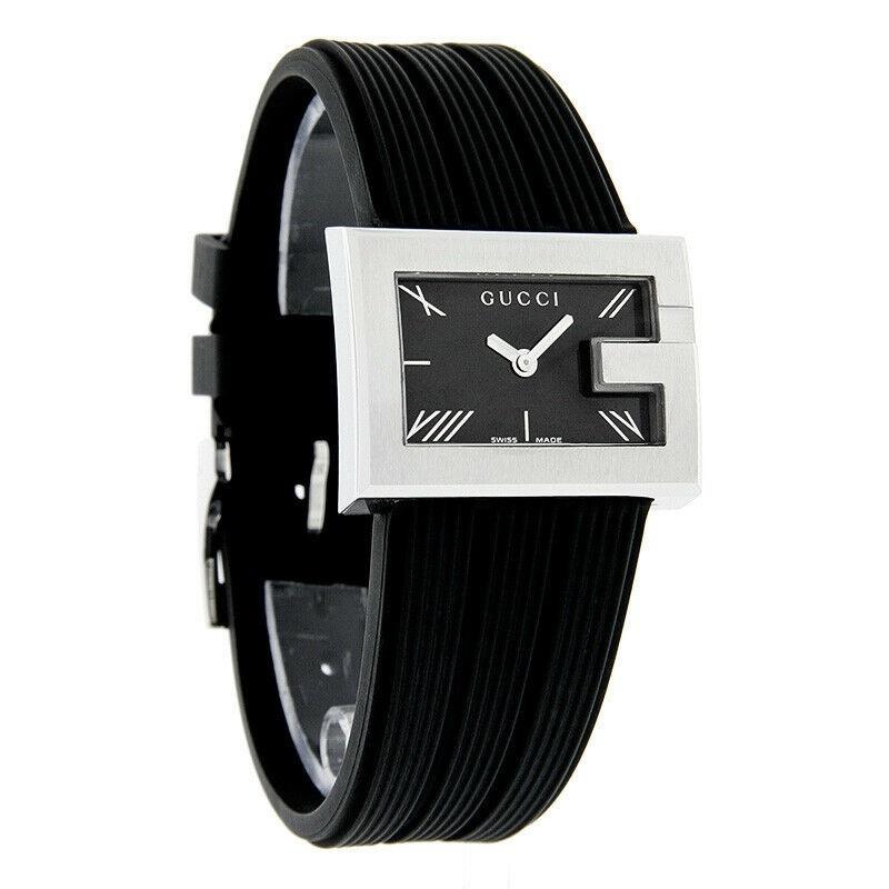 Gucci Women's YA100504 100 G Black Leather Watch