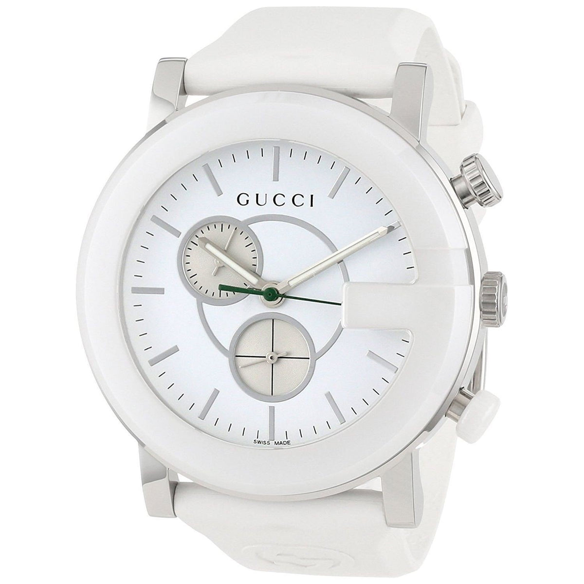 Gucci Unisex YA101346 G-Chrono Chronograph White Rubber Watch