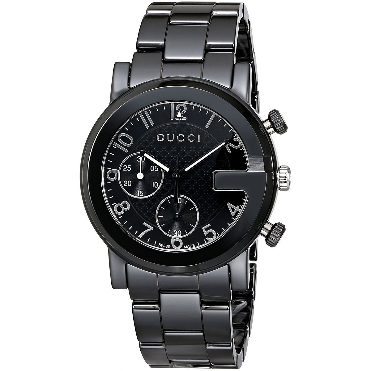 Gucci Men&#39;s YA101352 G-Chrono Chronograph Black Ceramic Watch