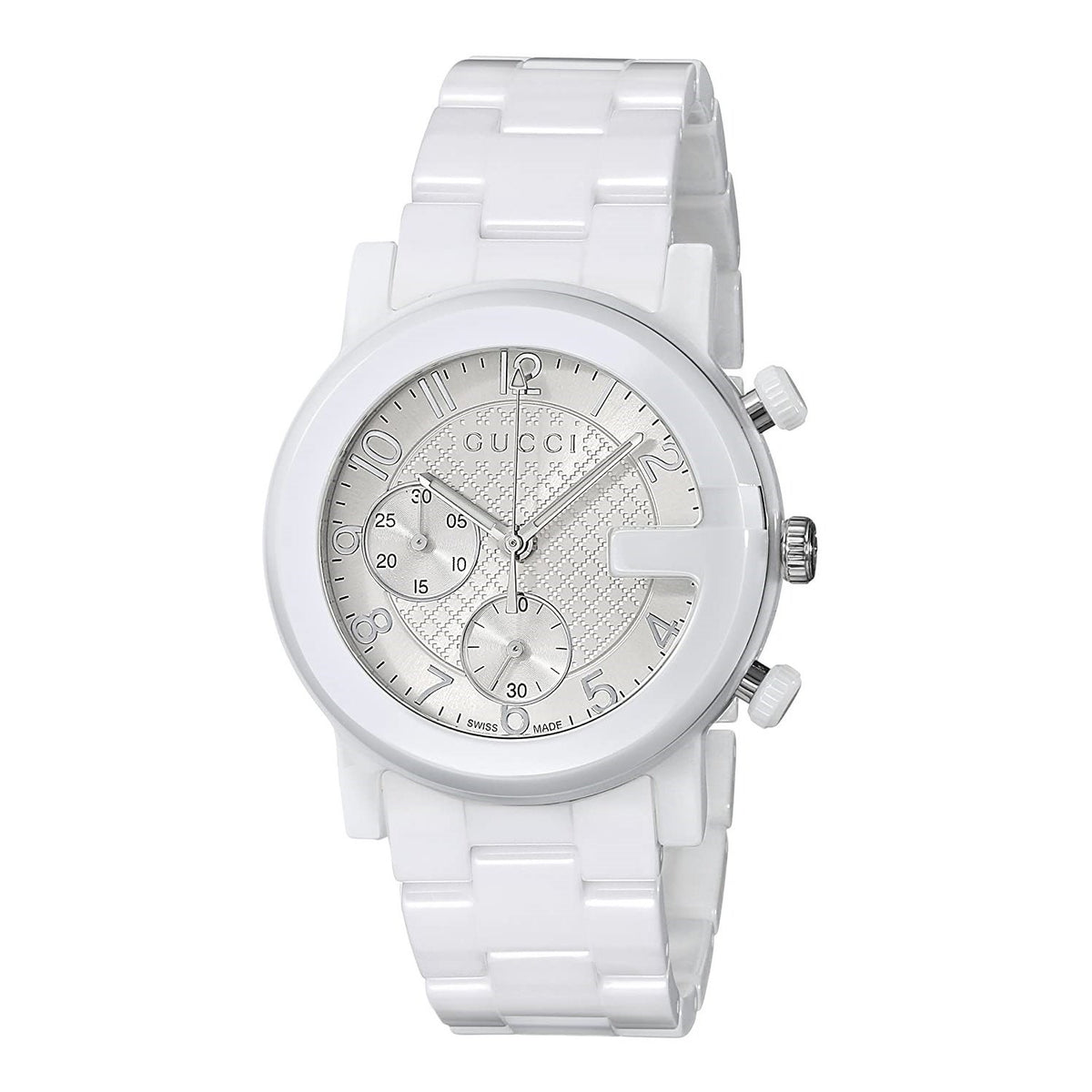 Gucci Men&#39;s YA101353 G-Chrono Chronograph White Ceramic Watch