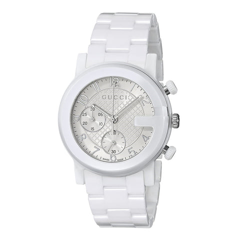 Gucci Men's YA101353 G-Chrono Chronograph White Ceramic Watch