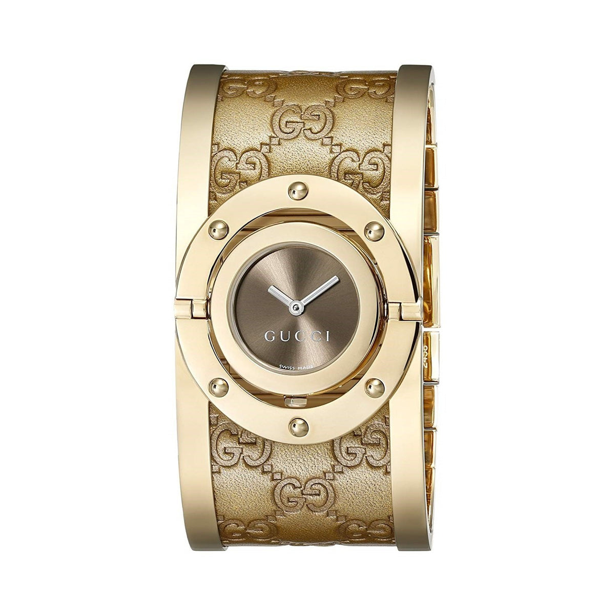 Gucci Women&#39;s YA112434 Twirl Brown Leather Watch