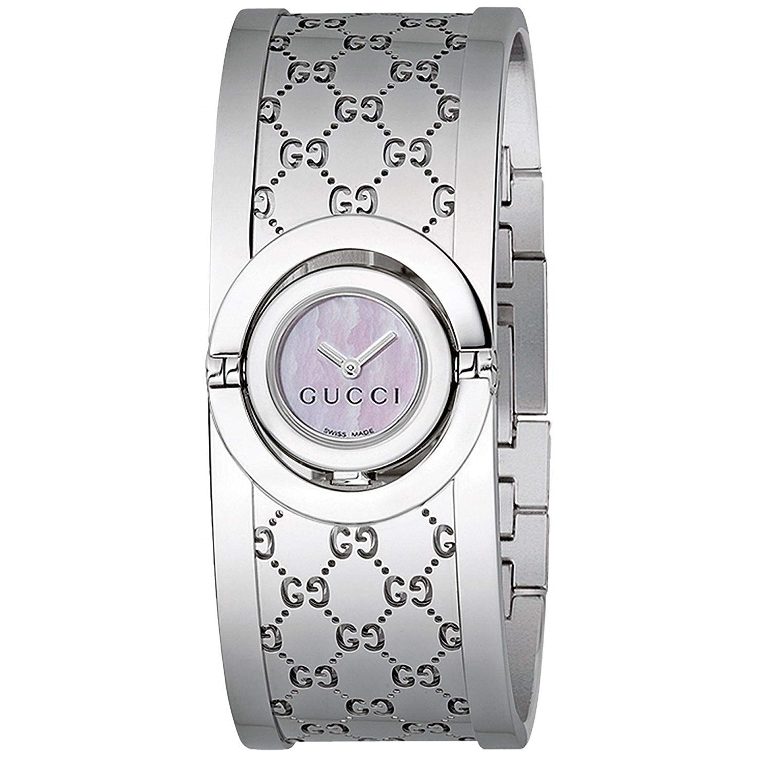 Gucci twirl stainless discount steel ladies watch