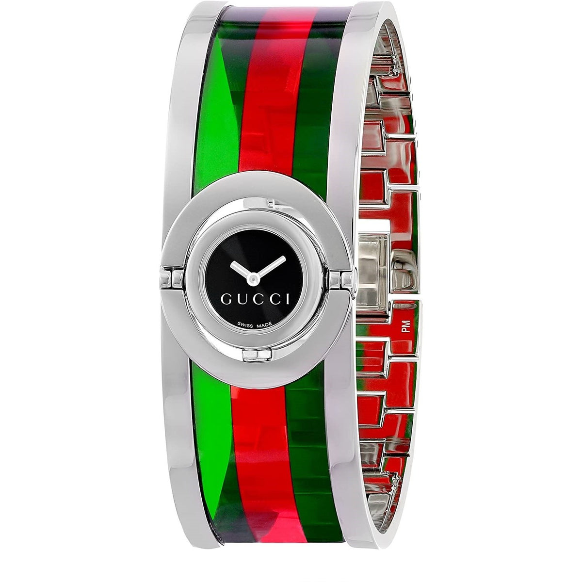 Gucci Women's YA112517 112 The Twirl Two-Tone Acetate and Stainless Steel Watch