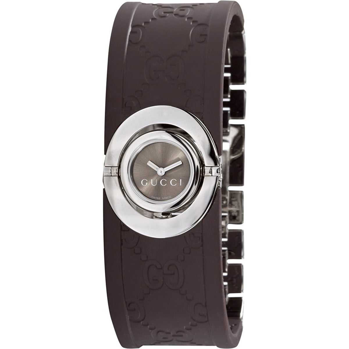 Gucci Women&#39;s YA112519 Twirl Brown Stainless steel and Rubber Watch