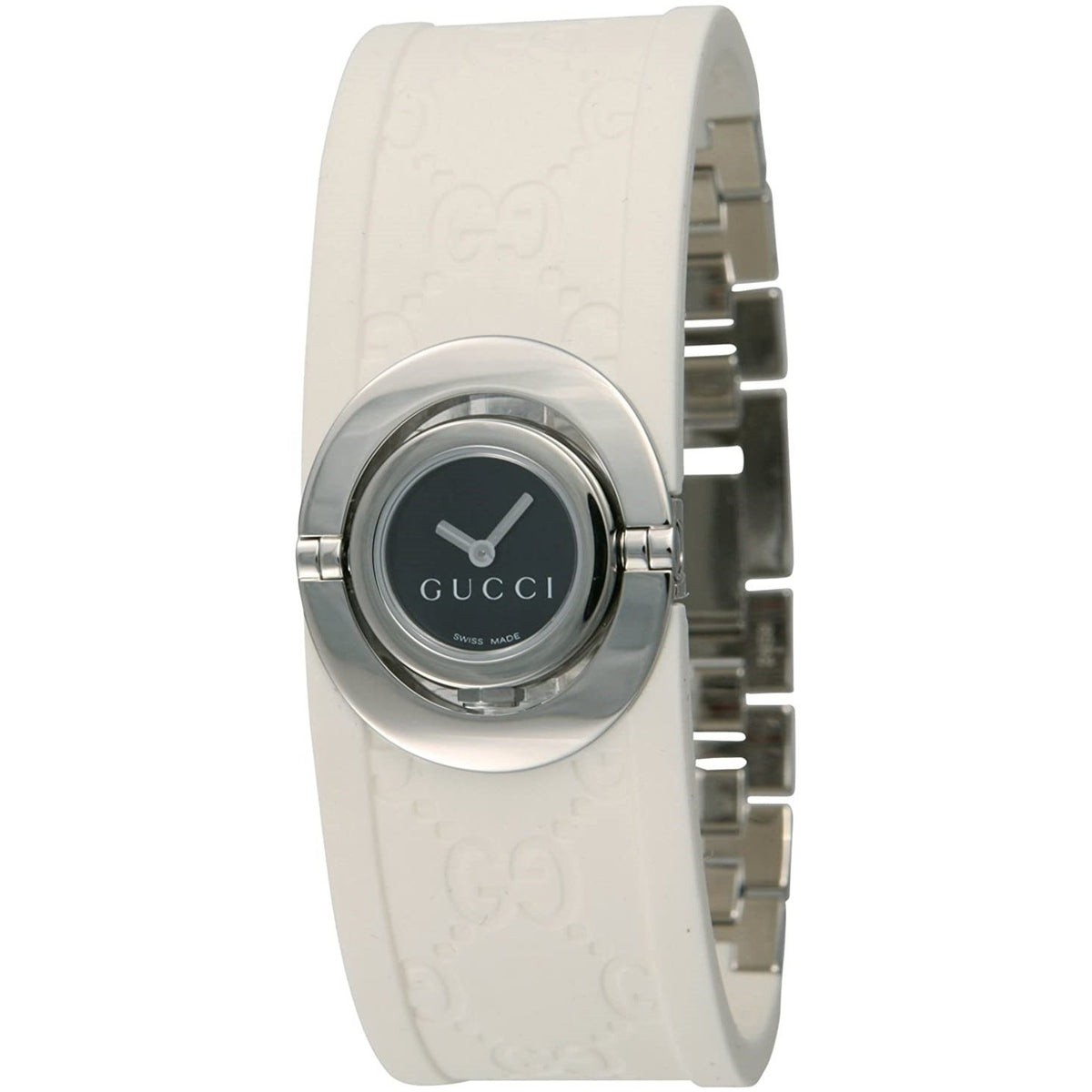 Gucci Women's YA112520 112 The Twirl White Rubber and Stainless Steel Watch