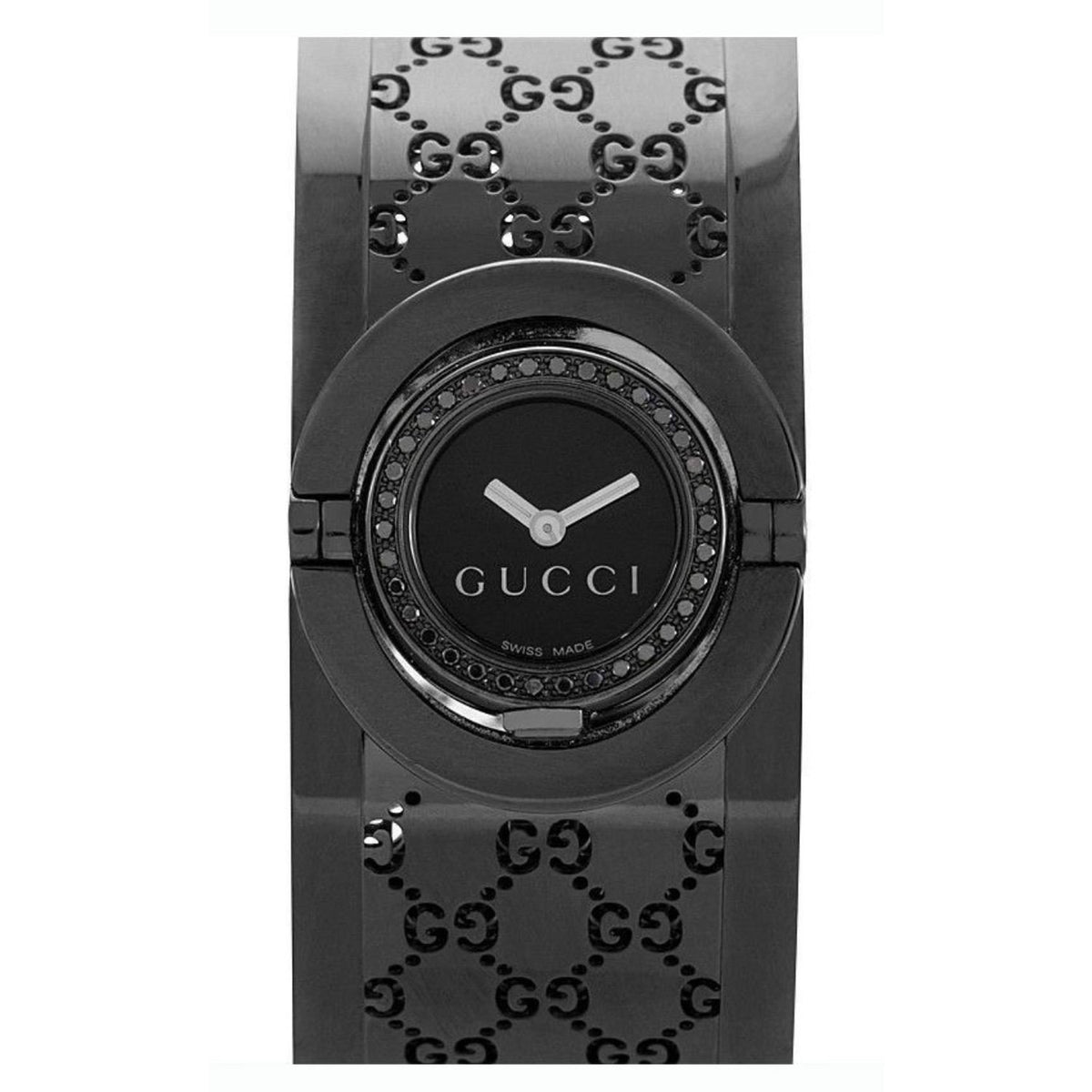 Gucci Women&#39;s YA112529 112 The Twirl Black Stainless Steel Watch