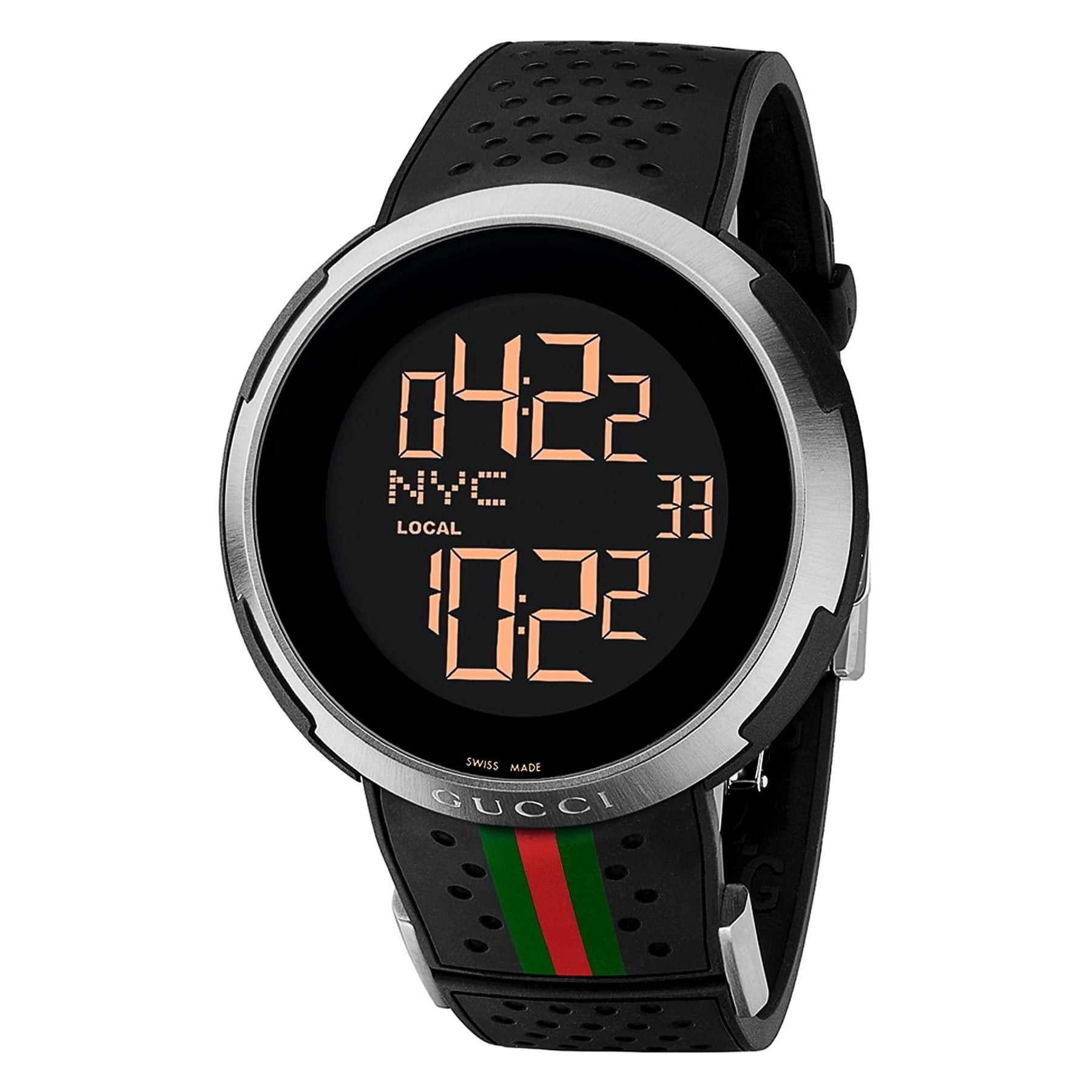 Gucci Men's YA114103 I-Gucci Digital Black Rubber Watch