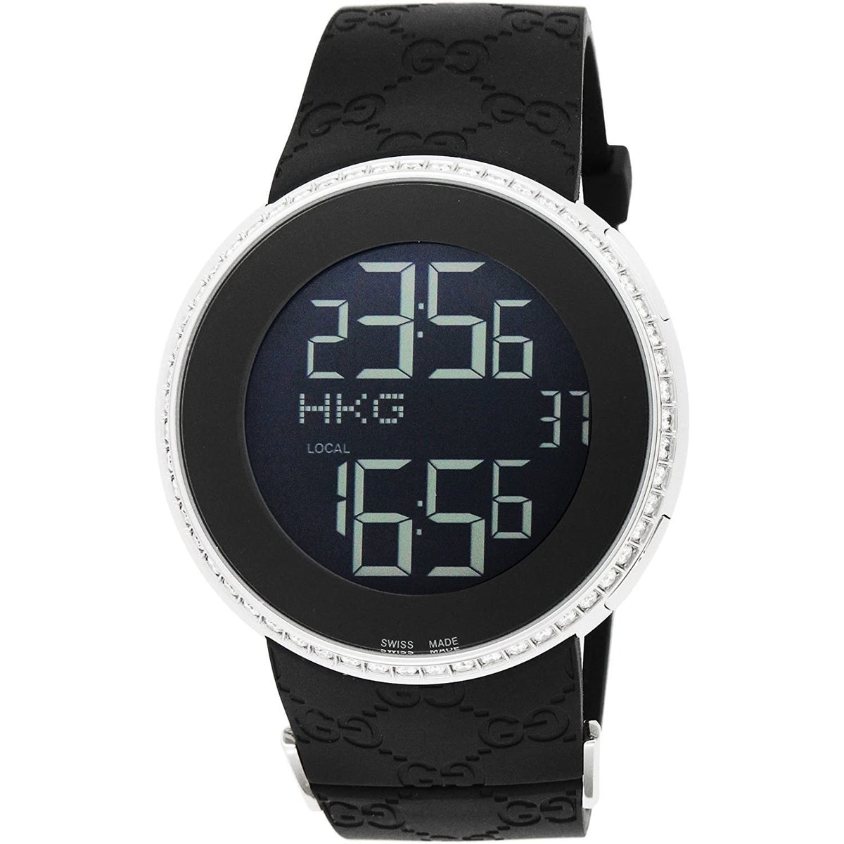 Gucci Men's YA114211 I-Gucci Black Rubber Watch