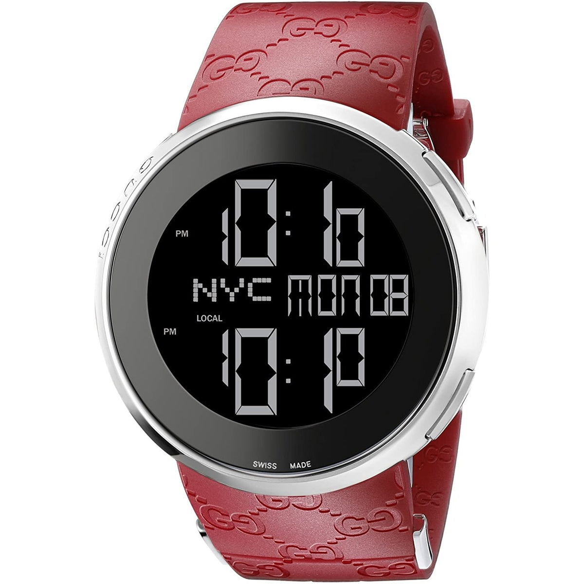 Gucci Men's YA114212 I-Gucci Digital Red Rubber Watch