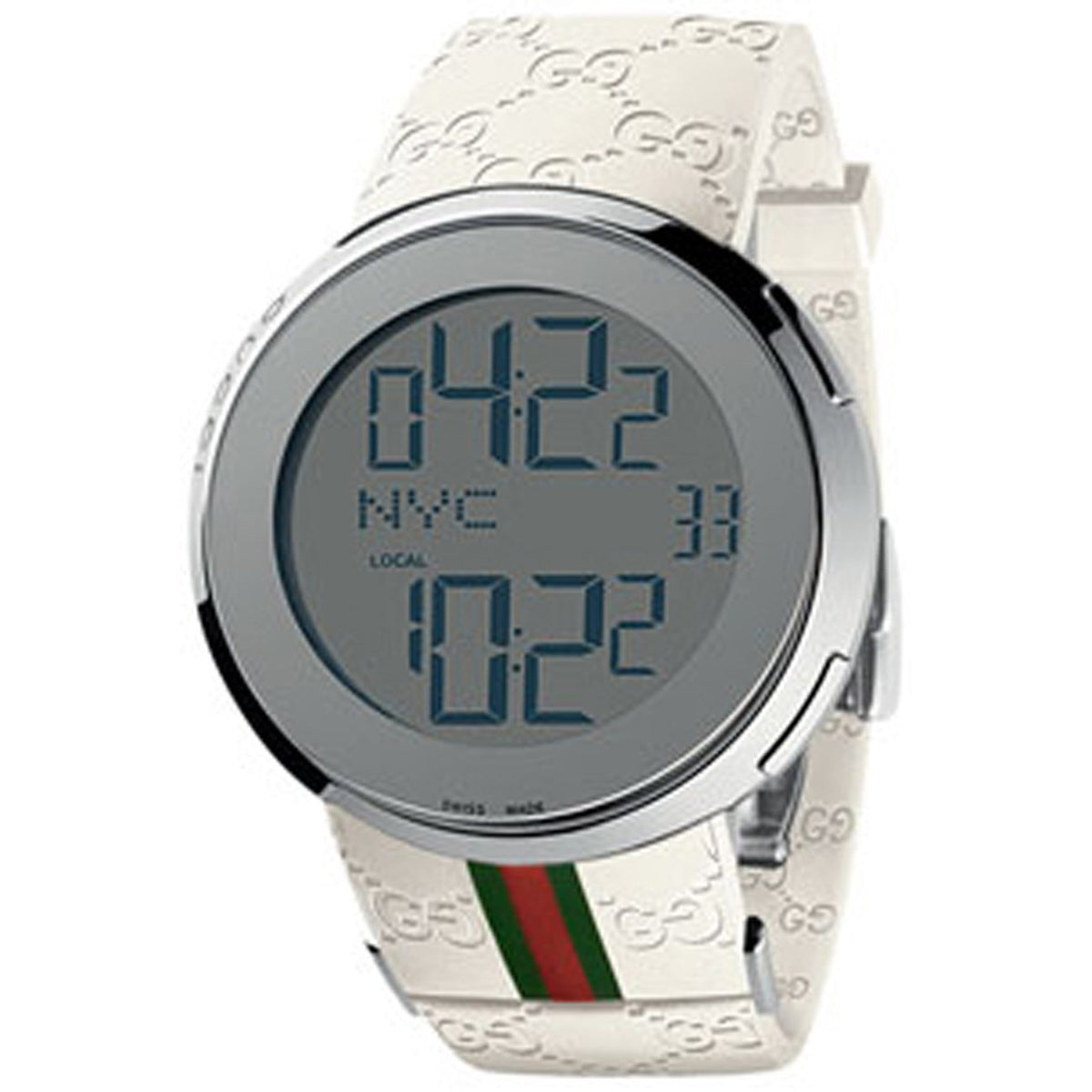 Gucci Unisex YA114214 I-Gucci Digital White Rubber Watch