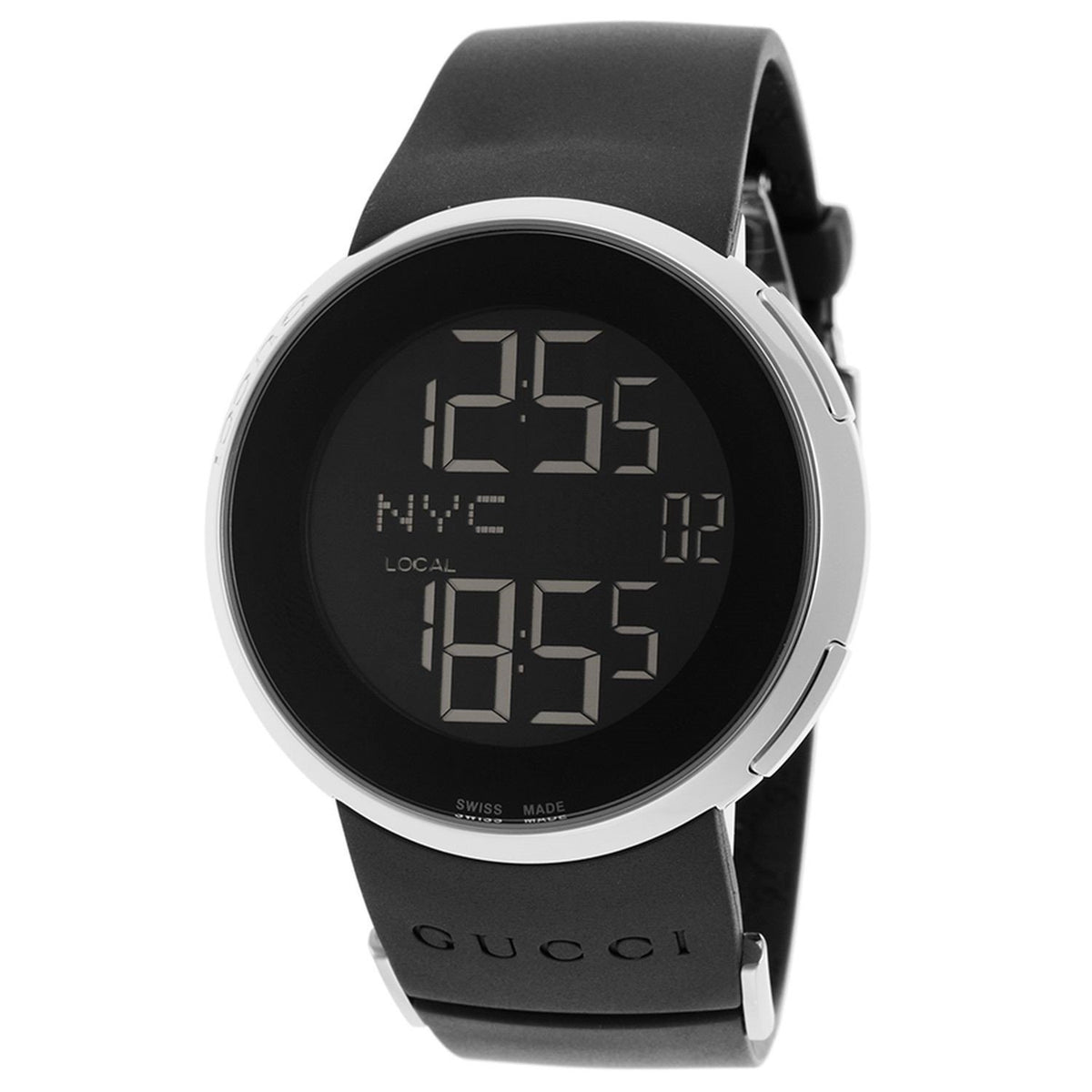 Gucci Women's YA114401 I-Gucci 114 Digital Black Rubber Watch