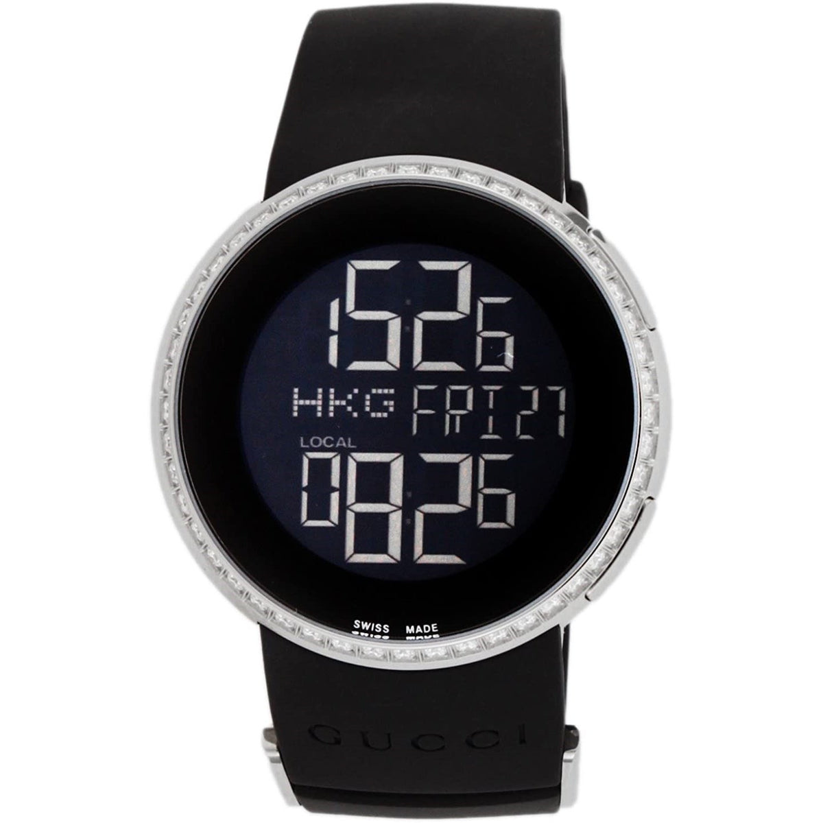 Gucci Men's YA114402 I-Gucci Black Rubber Watch