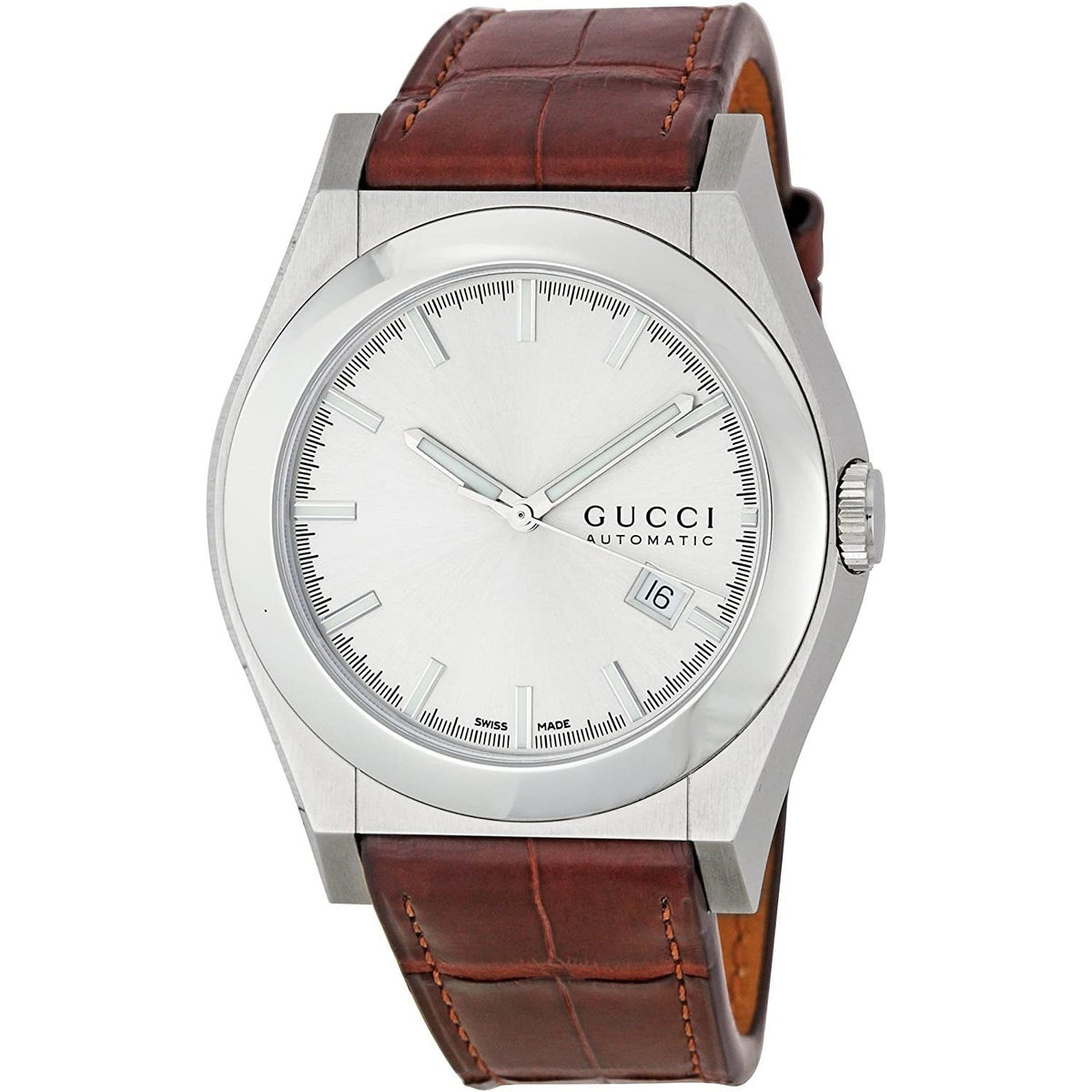 Gucci Men's YA115204 115 Pantheon Brown Leather Watch