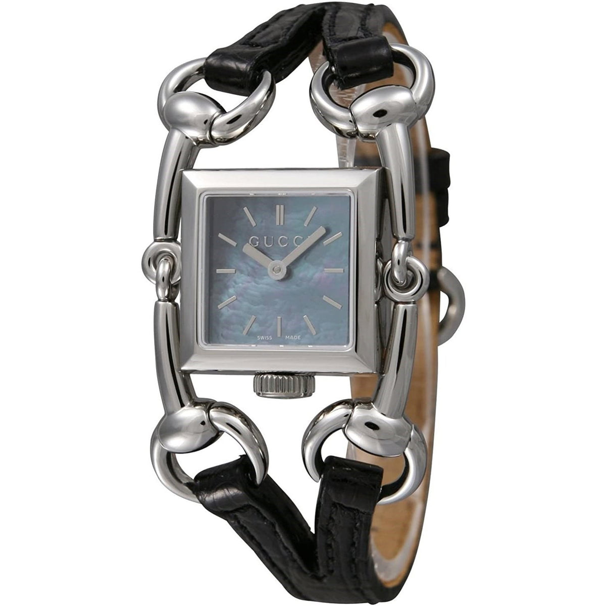 Gucci Women's YA116503 Signoria  Black Leather Watch