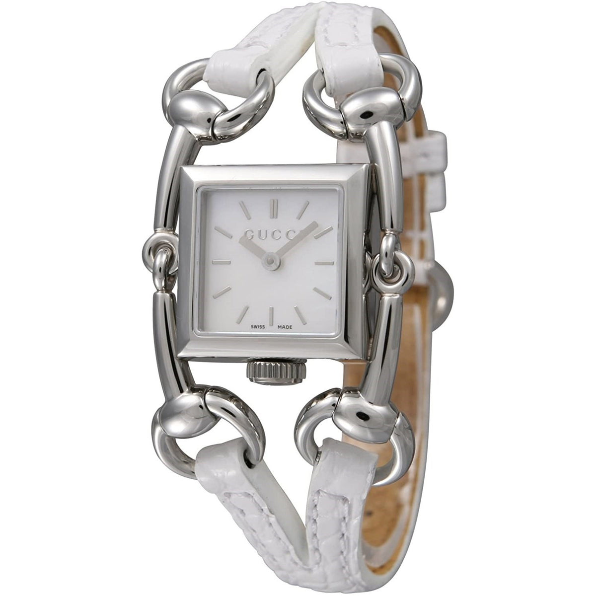 Gucci Women's YA116504 Signoria  White Leather Watch